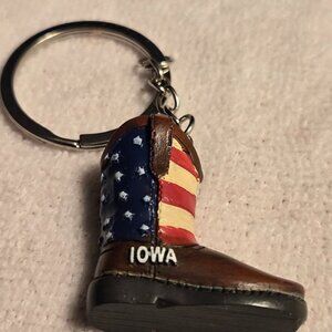American Flag cowboy boot keychain